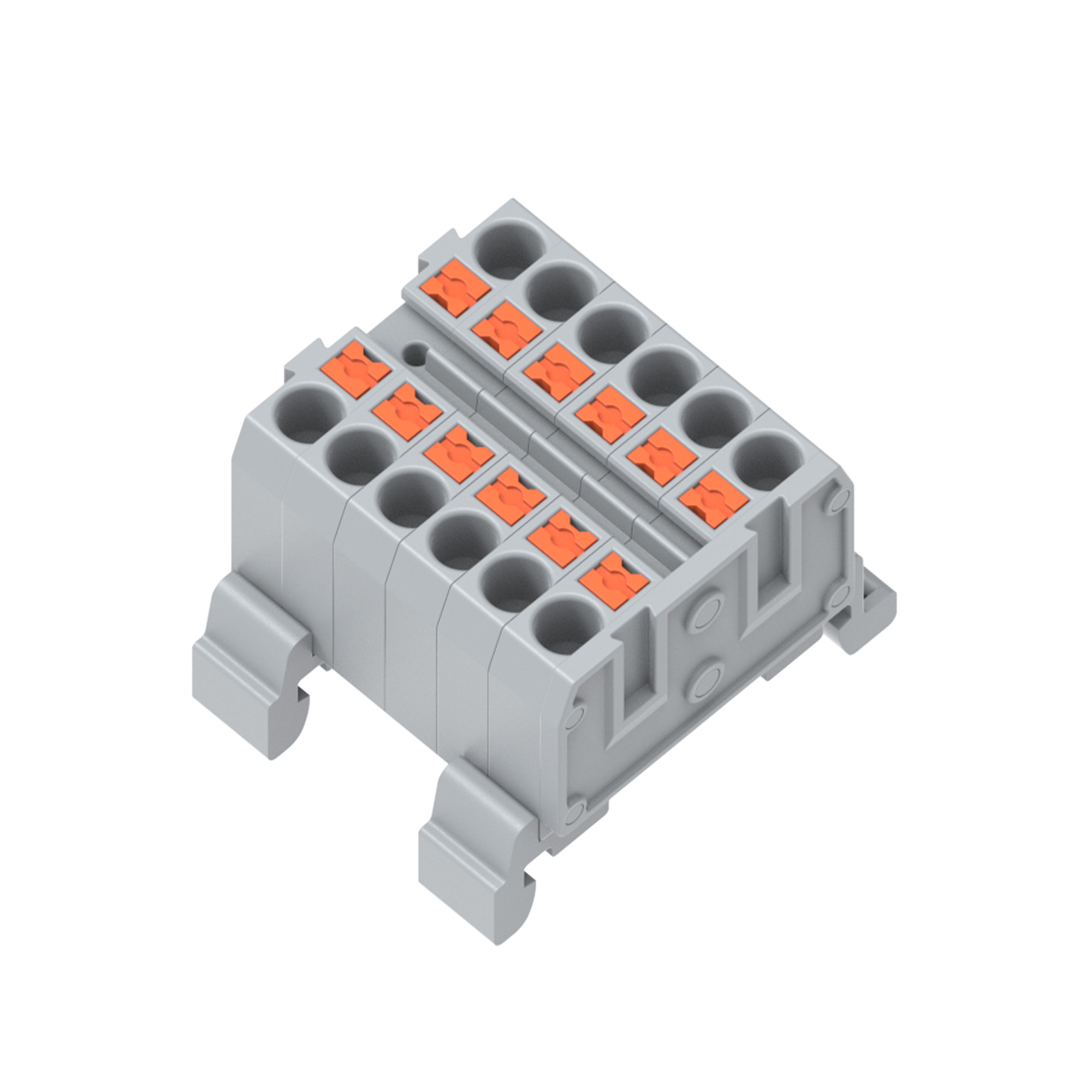 GW C2,5-12A (2.5mm&sup2;) RAIL-MOUNTED DISTRIBUTION BLOCK - 3519