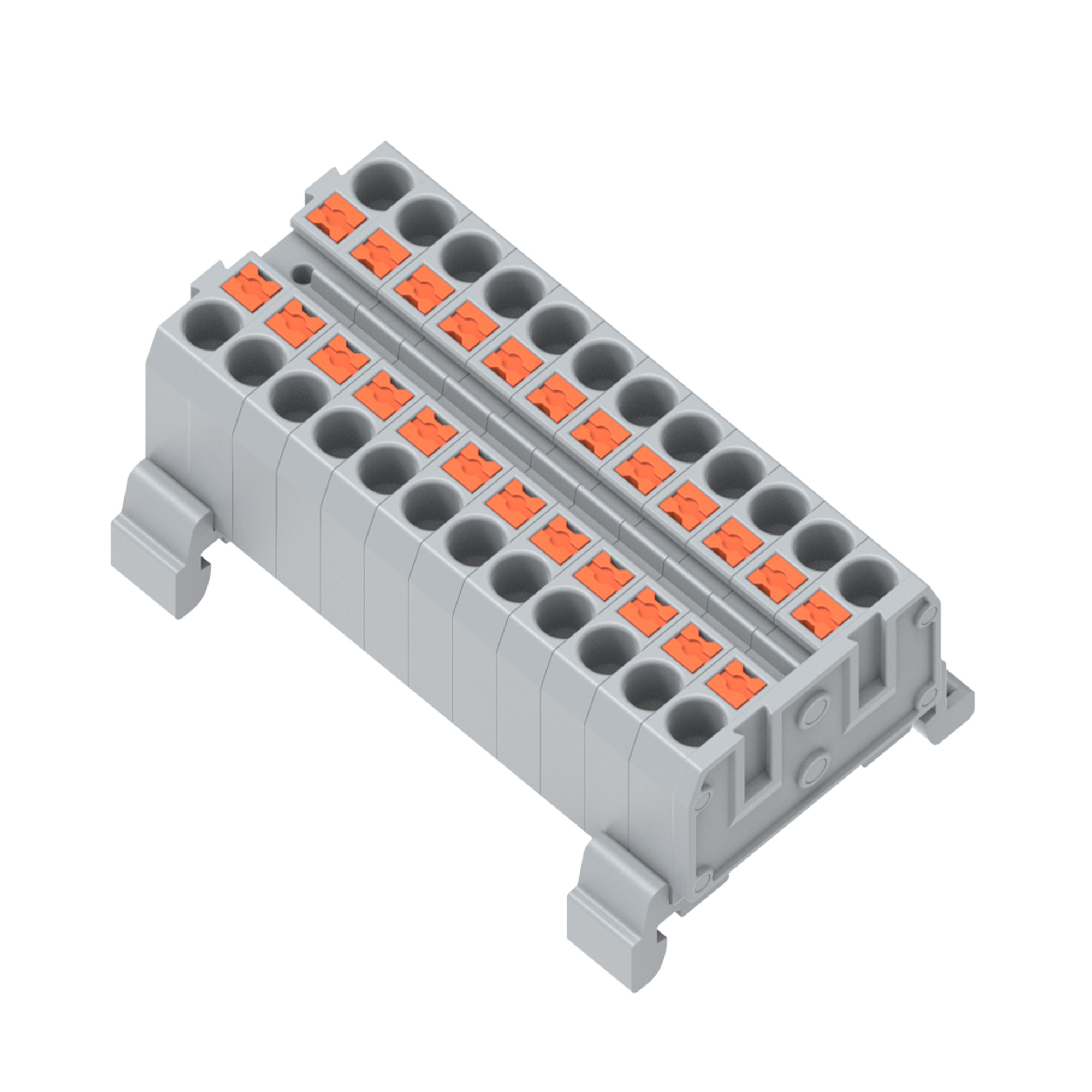 GW C2,5-24A (2.5mm&sup2;) RAIL-MOUNTED DISTRIBUTION BLOCK - 3521